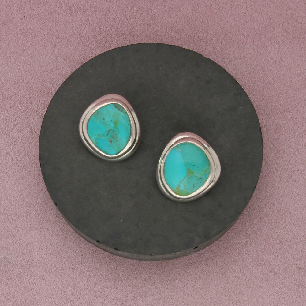 barse sterling silver southwestern turquoise clip-on earrings